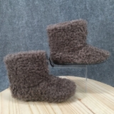 Kohls Slippers Womens 8 Fuzzy Ankle Bootie Bear Front Zip Pull On Comfort Brown