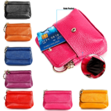 Women’s Wallet Genuine Leather Small Coin Card Purse Clutch Bag with Key Ring US