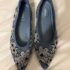 VIVAIA Pointed Toe Knit Ballet Flats Blue Floral EU 39 US 8.5-9