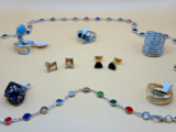 7 Pc Fashion Jewelry Lot – BP Earrings, Rings – CZ Costume Jewelry – New & Never