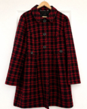 Lapt. 9 Red Black Plaid Peacoat Jacket Women’s XL Button Front Buffalo Check