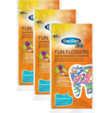 DenTek Kids Fun Flossers – 40 / 120 Pack – Fluoride Coated