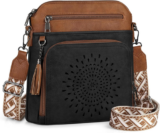 Crossbody Bags for Women Leather Purse with Built in Wallet & Wide Straps Travel