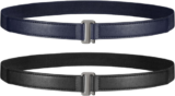 2 Pack Women No Show Stretch Belt Elastic Web Strap Belt with Flat Buckle for Je