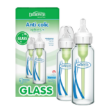 Anti-Colic Options+ Narrow Glass Baby Bottle with Level 1 Slow Flow Nipple, Bpa-
