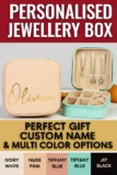 Custom Personalised Jewellery Box Travel Gift Bridesmaid Ring Earring Case