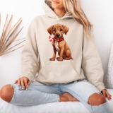Puppy Dog Womens Hoodie Animal Lover Graphic Pullover Sweatshirt