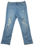 Style and Co Girlfriend Jeans Womens size 10 Blue Stretch Denim Distressed New