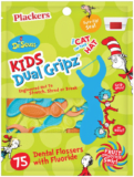 Plackers Kids Dual Grip Dental Floss with Fluoride Fruit Smoothie Swirl 75 Count