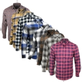 Men’s Cotton Shirt LS Flannel Pattern Check Office Wedding Party Work Tops P2