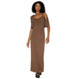 Wild Fable Women’s Brown Ribbed 2pc Maxi Dress and Cardigan Set Size M