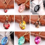 Women’s Fashion Silver Chain Crystal Rhinestone Pendant Necklace Jewelry Gift