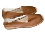 Soludos Womens Leather Round Toe Smoking Espadrille Slipper Tan Sz 75 G1N