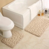 2 Piece Bathroom Rug Washable Bath Mat Set Memory Foam Toilet U-Shaped Non Slip