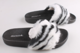 Soda Women’s Fuzzy Slides Black Zebra Faux Fur Slippers Sizes 6, 7, 8 NWT Sandal