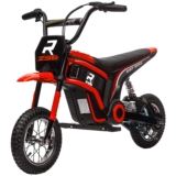 HOMCOM 24V Kids Electric Motorbike with Twist Grip Throttle, Music, Horn – Red