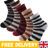 5 Pairs Mens Slipper Fluffy Socks, Winter Comfy Cozy Sleep Bed Socks Fuzzy Therm