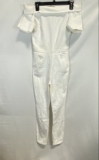 3×1 Women’s Off The Shoulder Denim Jumper Jumpsuit White Size XS NWT