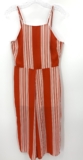 Love Fire Woman’s Red White Stripe Sleeveless Jumper Romper Jumpsuit Size Small