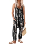 Ekouaer Women’s Jumpsuit Sleeveless Casual Summer Overalls Jumpers Black S