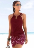 Fashion new women’s summer flower sleeveless beach skirt solid color vest skirt