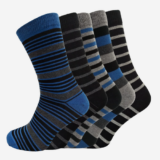 Men’s Crew Socks Dress Sports Cotton Rich Multi Striped Design Sock Size UK 6–11
