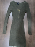 Dress Sweater Large Derek Heart Junior Women’s Army Green Ribbed V-Neck