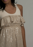 Women’s Holiday Sequin Ruffle Racerback Party Cotton Cute Dress Voom Joy Han