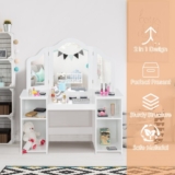 Kids Vanity Dresser with Detachable Mirror Children Dressing Table for Girls