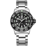 Men Dive Style Quartz Watch Luminous Black Dial Rotating Bezel 50M Waterproof Ca