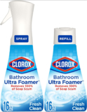 Clorox Bathroom Ultra Foamer, Household Essentials, Fresh Clean, 1 Spray and 1 R