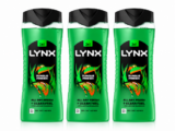 Lynx Jungle Fresh Mens Shower Gel 500ml 3 Pk 12H Fresh 3in1 Face Hair Body Wash