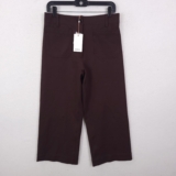 Quince Ultra-Stretch Ponte Wide Leg Pant Womens 8 Brown High Rise Patch Pocket