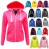 Kids Girls/Boys Plain Colored Zip Up Hoodie Hooded Sweatshirt
