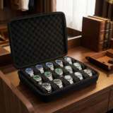 15 Slot Watch Storage Box Hard Shell Zipper Travel Organizer Case Large