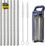6 Pcs Metal Straw Replacement Compatible with YETI Rambler Jr.12 Oz Kids Water B