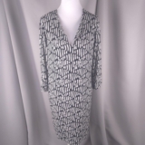 Karen Kane Dress Womens Medium Black White Abstract V Neck Tunic Shift USA Artsy