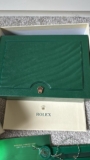 Watch Box for Rolex with Oyster papers sealed pack. green & outer box & cloth