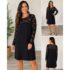Karen Kane Black Hooded Stretch Tunic Spring Summer Dress – Faux Leather Pocket