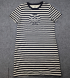 Tory Burch T Shirt Dress Womens Small Logo Striped Quiet Luxury Timeless Classic