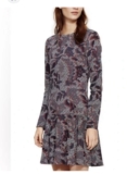 Tory Burch Pima Cotton Long Sleeve Dahlia Floral Dress, Medium