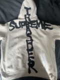 Supreme Thrasher White Full Zip Graphic Logo Hoodie Size M