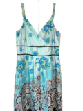 Adrianna Papell Cocktail Date Party Dress Black/Blue Satin Lined Gorgeous!