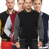 Unisex College Varsity Jacket, Classic Letterman Style with Snap Button Front