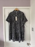 New w/tags Liquorish Size 12 Black and White Animal Print Mini Shirt Dress