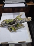 Artificial Aquarium Driftwood Log with Moss Detail Resin Fish Reptile Hideout L