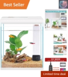 Betta Fish Tank, 2 Gallon Glass Aquarium Starter Kit, Small Fish Tank with Fi…