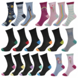 A2Z 4 Kids Boys Girls 6 Pack Crew Socks Colour Toe Plain And Fun Design Socks