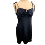 Medium L.A. Hearts Navy Blue Satin Satin Tie Shoulder Dress