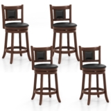 25.5″ Swivel Bar Stool Set of 4 Counter Height Bar Stools Armless Chairs for Pub